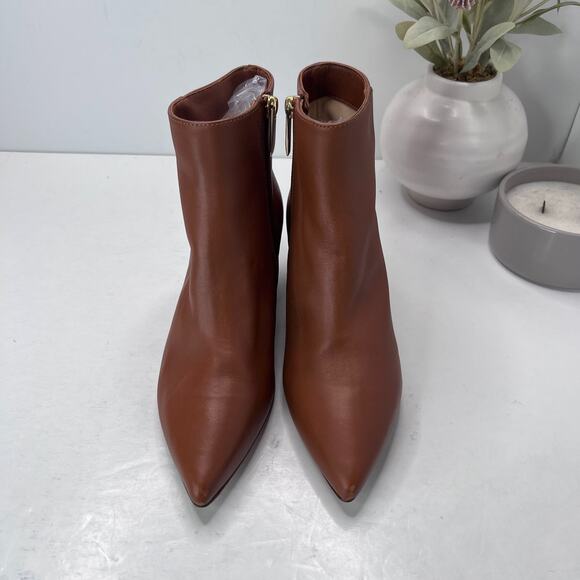L'agence Jeanne II Leather Pointed Toe Bootie Luggage Brown Women's 7.5/EU 37.5 - Picture 5 of 11